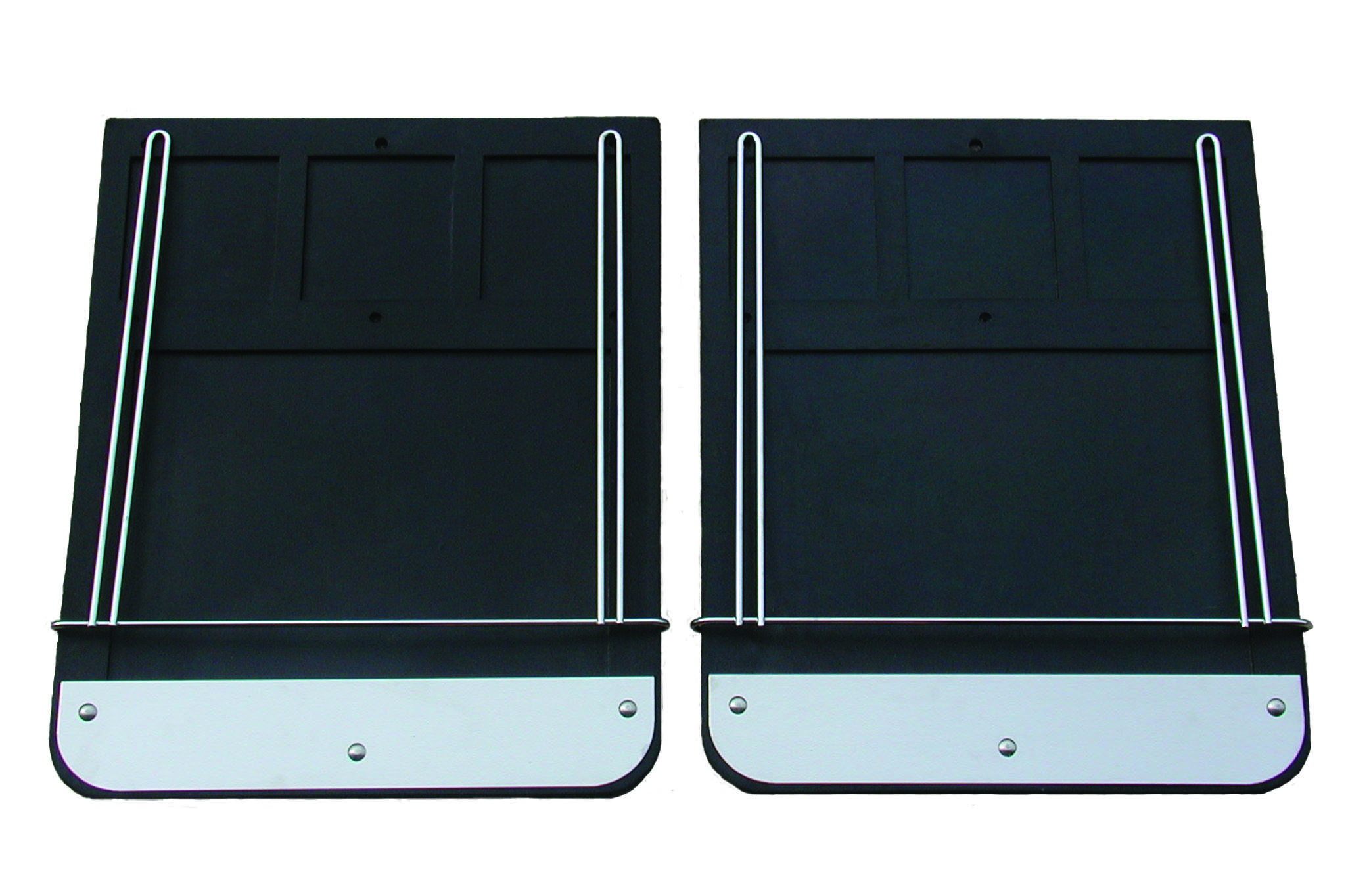 725SETNF - Dually Mud Flap Set - no mud flaps - Classic Style - Includes Brackets, Stainless Weights and Chrome Anti Sails 3 truck accessories, dually mud flap sets, go industries